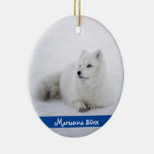 Décoration En Céramique Cute White Arctic Fox dans Snow Ceramic (Droite)