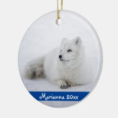 Décoration En Céramique Cute White Arctic Fox dans Snow Ceramic (Gauche)