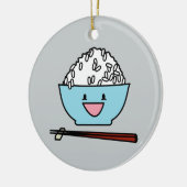 Décoration En Céramique Cuvette heureuse de glucides de baguettes de riz (Gauche)