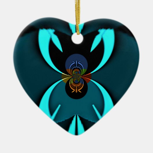 Décoration En Céramique Cyan Abstrait Art Print (Devant)