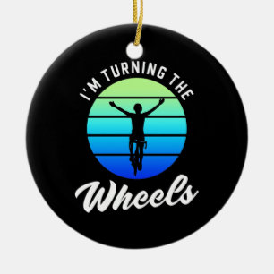 Décoration En Céramique Cyclist I Am Turning The Wheels