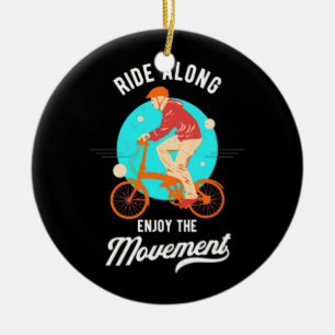 Décoration En Céramique Cyclist Ride A Long Enjoy The Moments