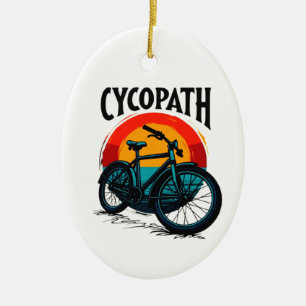 Décoration En Céramique Cycopath : Vélo énergétique avec le soleil couchan