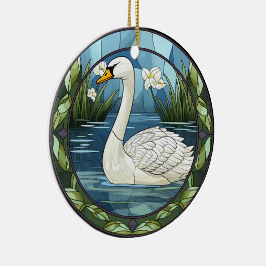 Décoration En Céramique Cygne blanc en verre doux (Droite)