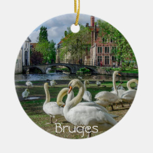 Décoration En Céramique Cygnes blancs dans le centre de Bruges