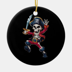 Décoration En Céramique Dabbing Skeleton Pirate Halloween Jolly roger pour