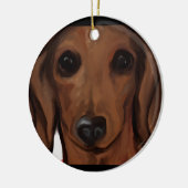 DÉCORATION EN CÉRAMIQUE DACHSHUND (Gauche)