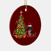 Décoration En Céramique Dachshund Avec Casquette Scaft Noël (Droite)