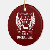 Décoration En Céramique Dachshund chien gardien ange (Gauche)