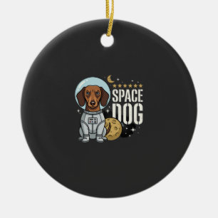 Décoration En Céramique Dachshund Chien Spatial Astronaute Vecteur