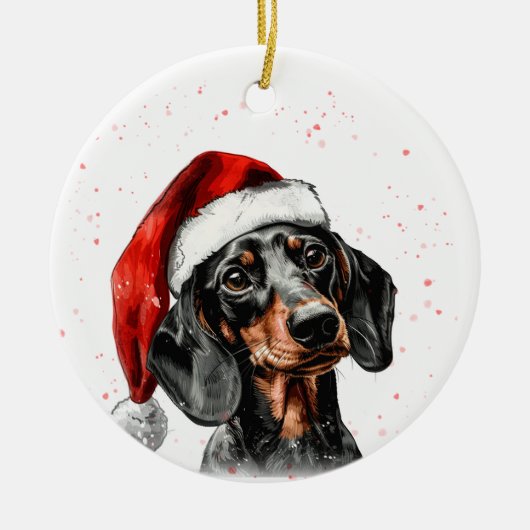 Décoration En Céramique Dachshund Dog Christmas Personalized (Devant)