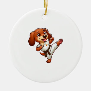 Décoration En Céramique Dachshund karaté arts martiaux