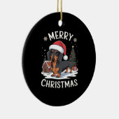 Décoration En Céramique Dachshund Merry Christmas Classic T-Shirt (Droite)