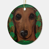 Décoration En Céramique Dachshund Rouge (Gauche)