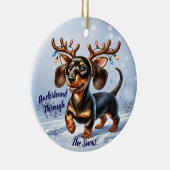 Décoration En Céramique Dachshund Through the Snow (Droite)