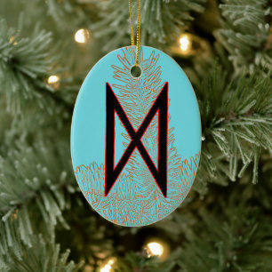Décoration En Céramique Dagaz Viking Rune Yule Ornament - Percée !
