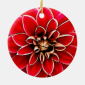 Décoration En Céramique Dahlia rouge, art numérique (Dos)