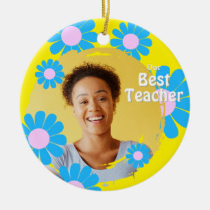 Décoration En Céramique Daisy Meilleur Professeur Jaune