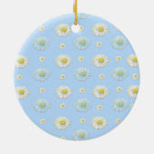 Décoration En Céramique Daisy Pattern on light blue background   (Dos)