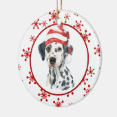 Décoration En Céramique Dalmatie Santa Hat Red Snowflake (Gauche)
