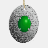 Décoration En Céramique Damas d'argent avec un faux gemstone de jade (Droite)