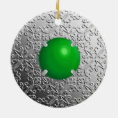 Décoration En Céramique Damas d'argent avec un faux gemstone de jade (Dos)