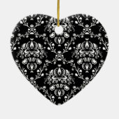 Décoration En Céramique Damas noir et blanc (Dos)