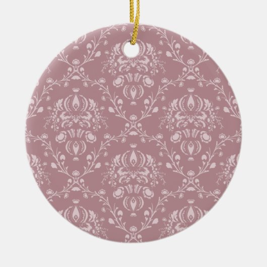 Décoration En Céramique Damas violet et blanc (Devant)