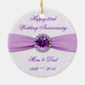 Décoration En Céramique Damask 33e anniversaire Mariage (Dos)