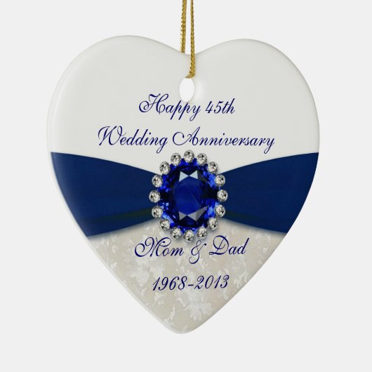 Décoration En Céramique Damask 45e anniversaire de Mariage (Droite)