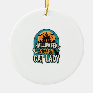 Décoration En Céramique Dame de chat Halloween Épouvantable Maison hantée