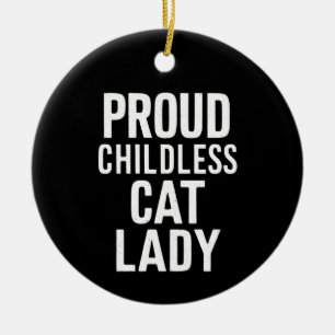 Décoration En Céramique Dame de chat sans enfants pour femme maman de chat