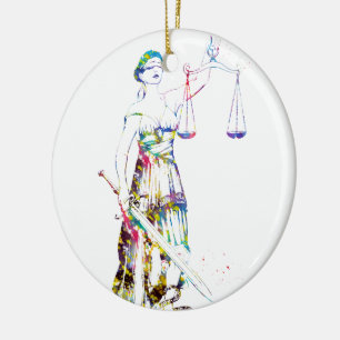 Décoration En Céramique Dame Justice