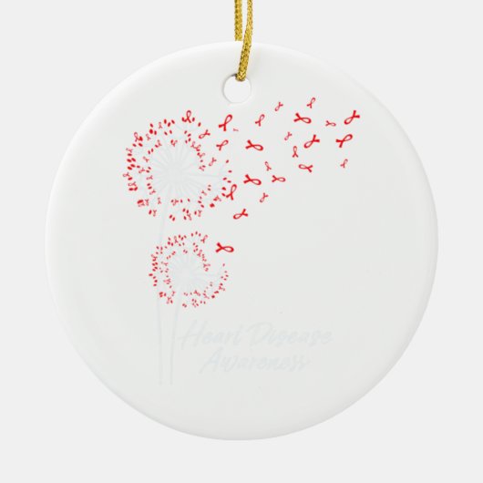 Décoration En Céramique Dandelion Go Red Ribbon Sensibilisation aux maladi (Devant)