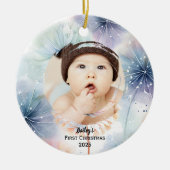 Décoration En Céramique Dandelion photo de Noël du bébé, (Devant)