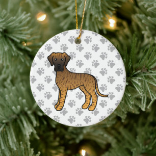 Décoration En Céramique Danois tigré mignon chien de dessin animé