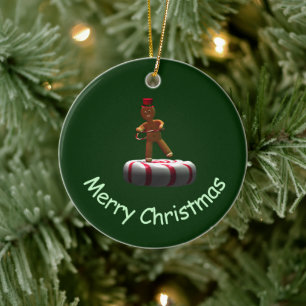 Décoration En Céramique Danser Caricature Gingerbread Homme