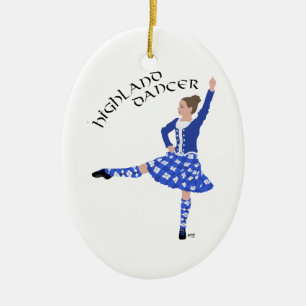 Décoration En Céramique Danseur des Highlands en bleu
