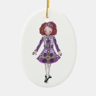 Décoration En Céramique Danseur irlandais dans le violet