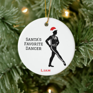 Décoration En Céramique Danseur Irlandais Personnalisé de Noël Mignon