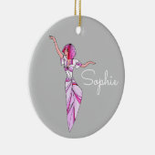 Décoration En Céramique Danseur rose funky fille avec cheveux roses (Droite)