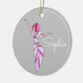 Décoration En Céramique Danseur rose funky fille avec cheveux roses (Gauche)