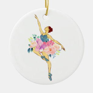 Décoration En Céramique Danseuse de ballet Danseuse Ballerine Fleur Floral