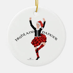 Décoration En Céramique Danseuse écossaise des Highlands à Noël