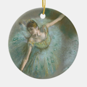 Décoration En Céramique Danseuse en vert Edgar Degas