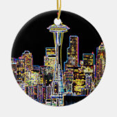 Décoration En Céramique Dark be the Night - Luminous Seattle Skyline (Devant)