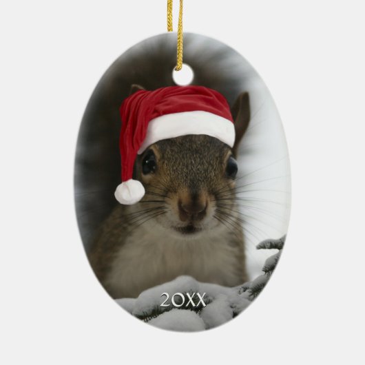 Décoration En Céramique Dated Père Noël Squirrel™ Joyeuses fêtes (Dos)