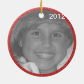 Décoration En Céramique Dated Photo Christmas Ornament Template (Dos)