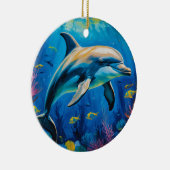 Décoration En Céramique Dauphin de peinture à l'huile (Droite)