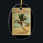 Décoration En Céramique Daytona Beach Palm Tree Vintage voyage<br><div class="desc">Cet hôtel offre une piscine extérieure et un centre de fitness. Il dispose d'un palmier incurvé sur une plage de sable avec l'océan sous un ciel bleu nuageux.</div>